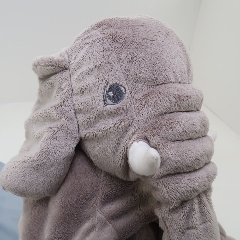 24" IKEA Big Plush Elephant Stuffed Animal Jungle Large Super Soft Gray Floppy - Picture 7 of 7